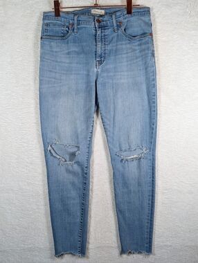 267-Madewell Light Blue Distressed Skinny Jeans